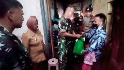 Bersama Empat Pilar Kodim Surabaya Utara Salurkan Bansos Anak Stunting