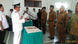 Fuad Lantik dan Ambil Sumpah Jabatan, Empat Perangkat Desa Sumbermulyo