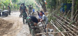 Progres Pengerasan Jalan TMMD ke 120 Kodim 0619/PWK