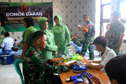 Sambut HUT Kodam III/Siliwangi, Kodim 0619/PWK Gelar Bhaksos Donor Darah