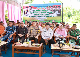 Launching Gugus Tugas Ketahanan Pangan Polres Jombang Ajak Masyarakat Tanam Jagung