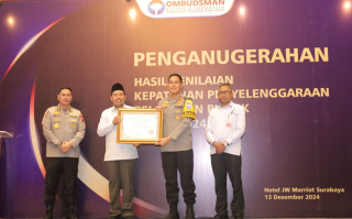 Polres Jombang Raih Penghargaan Kepatuhan Pelayanan Publik dari Ombusman RI