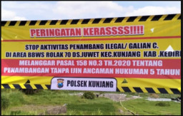 Polres Kediri Bergerak Cepat, Galian Sedot Pasir Ilegal di Juwet Ditertibkan
