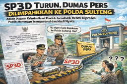 SP3D Turun, Dumas Pers Dilimpahkan ke Polda Sulteng