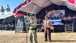 HUT Pramuka ke-65, Yonif TP 918/MM dan Panitia Gelar Perkemahan
