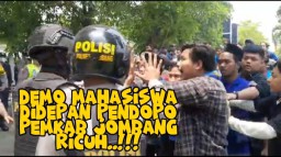 Demo Mahasiswa Ricuh, Didepan Pendopo Pemkab Jombang