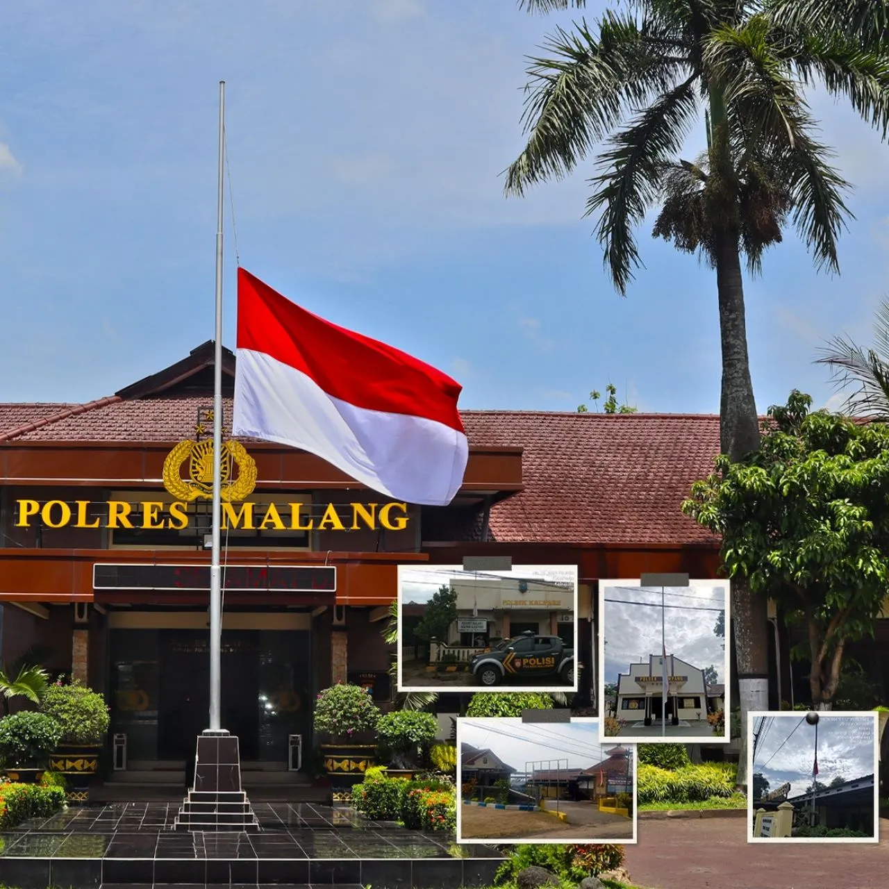 Belasungkawa Insiden Kanjuruhan, Polisi di Malang Kibarkan Bendera Setengah Tiang