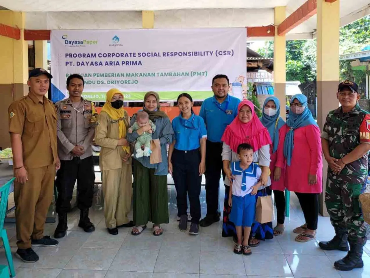 PT Dayasa Aria Prima Memberikan Bantuan Suplemen Tambahan Dalam Kegiatan Posyandu di Desa Driyorejo