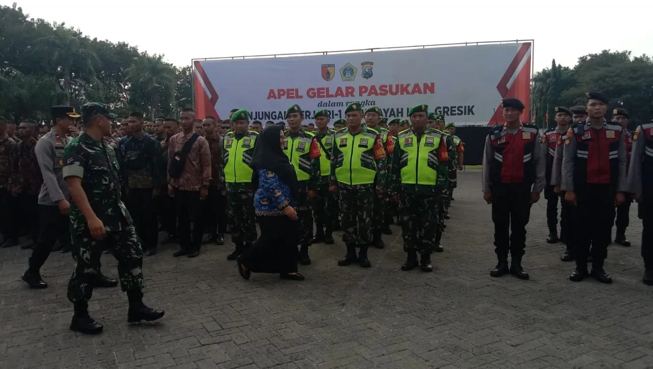 Apel Gelar Pasukan PAM VVIP, Kunker Presiden RI ke Wilayah Teritorial Kabupaten Gresik