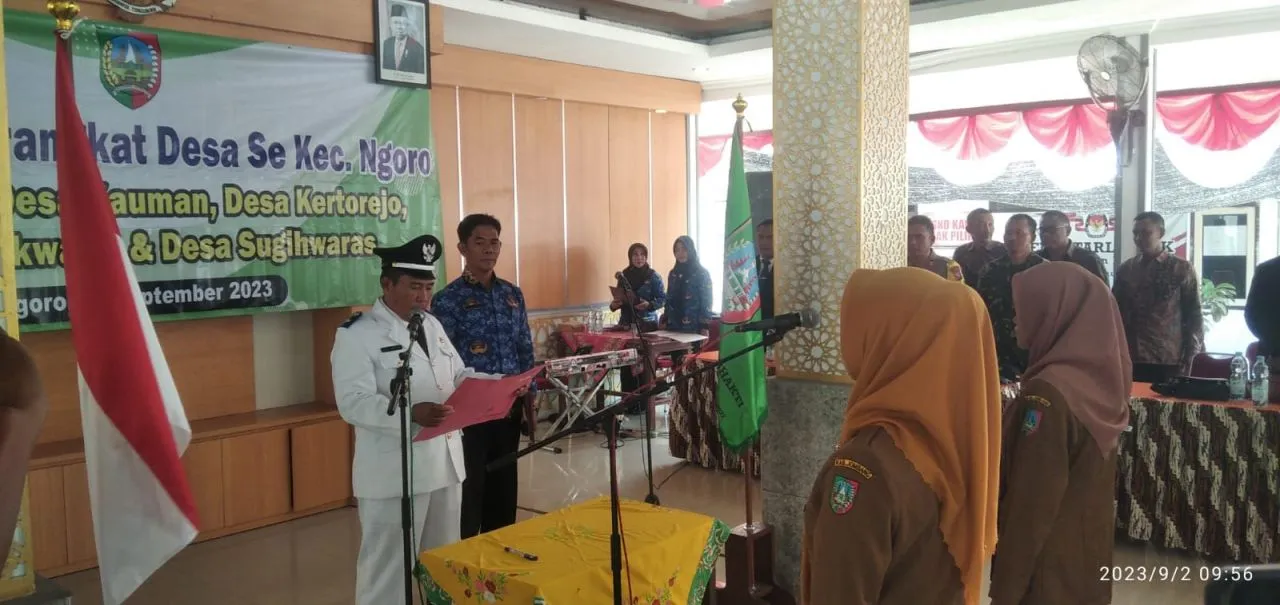 Pengambilan Sumpah Dan Pelantikan Serentak Perangkat Desa, Lima Desa Di Kecamatan Ngoro