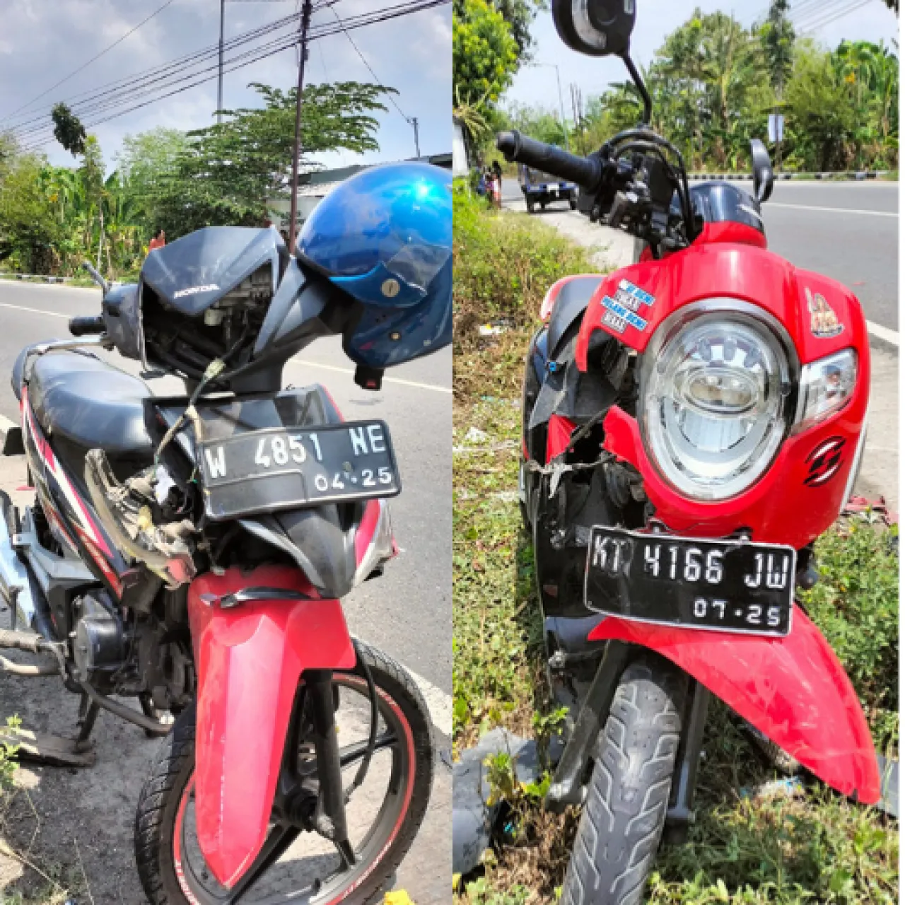 Dua Motor Adu Banteng, Satu Pengendara Meninggal Dilokasi