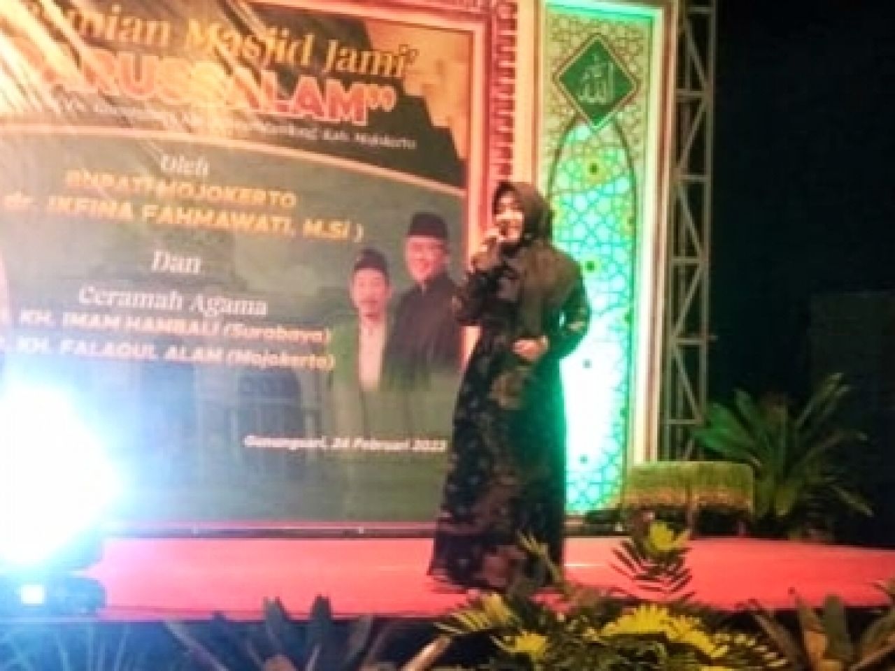 Sambutan Bupati Mojokerto dr.Ikhfina Fatmawati Dalam Acara Peresmian Masjid Jami' Darusalam Gunungsari Dawar Blandong