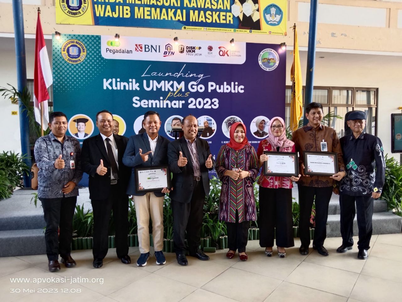 Seminar dan launching Klinik UMKM Go Public di Universitas Narotama Surabaya