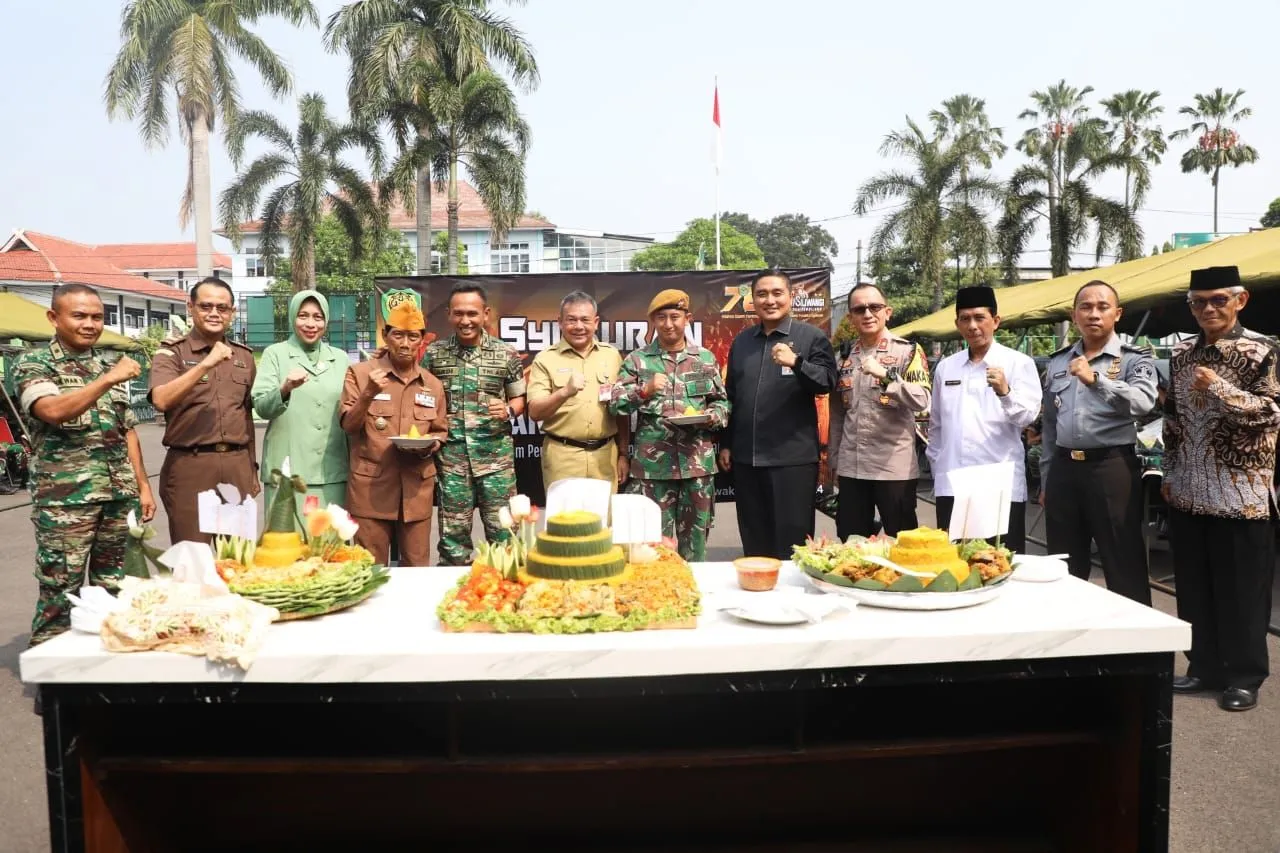Kodim 0619/PWK Tutup Giat Peringatan HUT ke 78 Kodam III/Siliwangi Dengan Potong Tumpeng