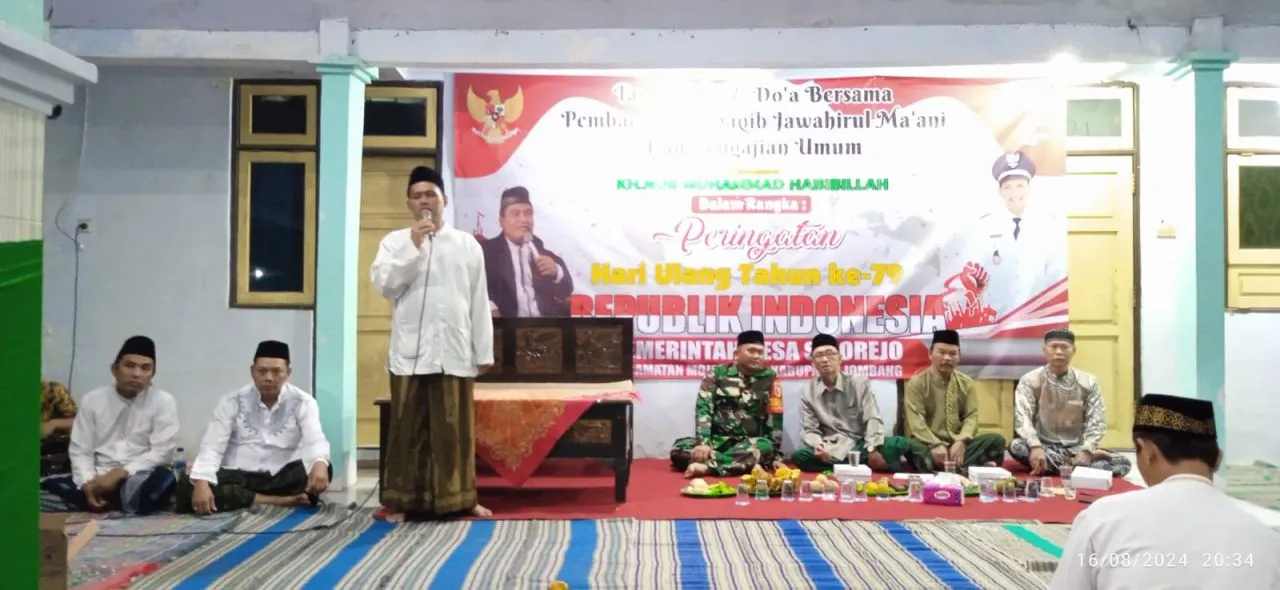 Manakib Jawahirul Ma'ani Warnai Tasyakuran Sambut Peringatan HUT RI Ke 79 di Desa Selorejo