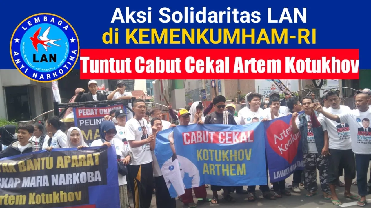 Aksi Solidaritas LAN Untuk Artem Didepan Kantor Kemenkumham RI
