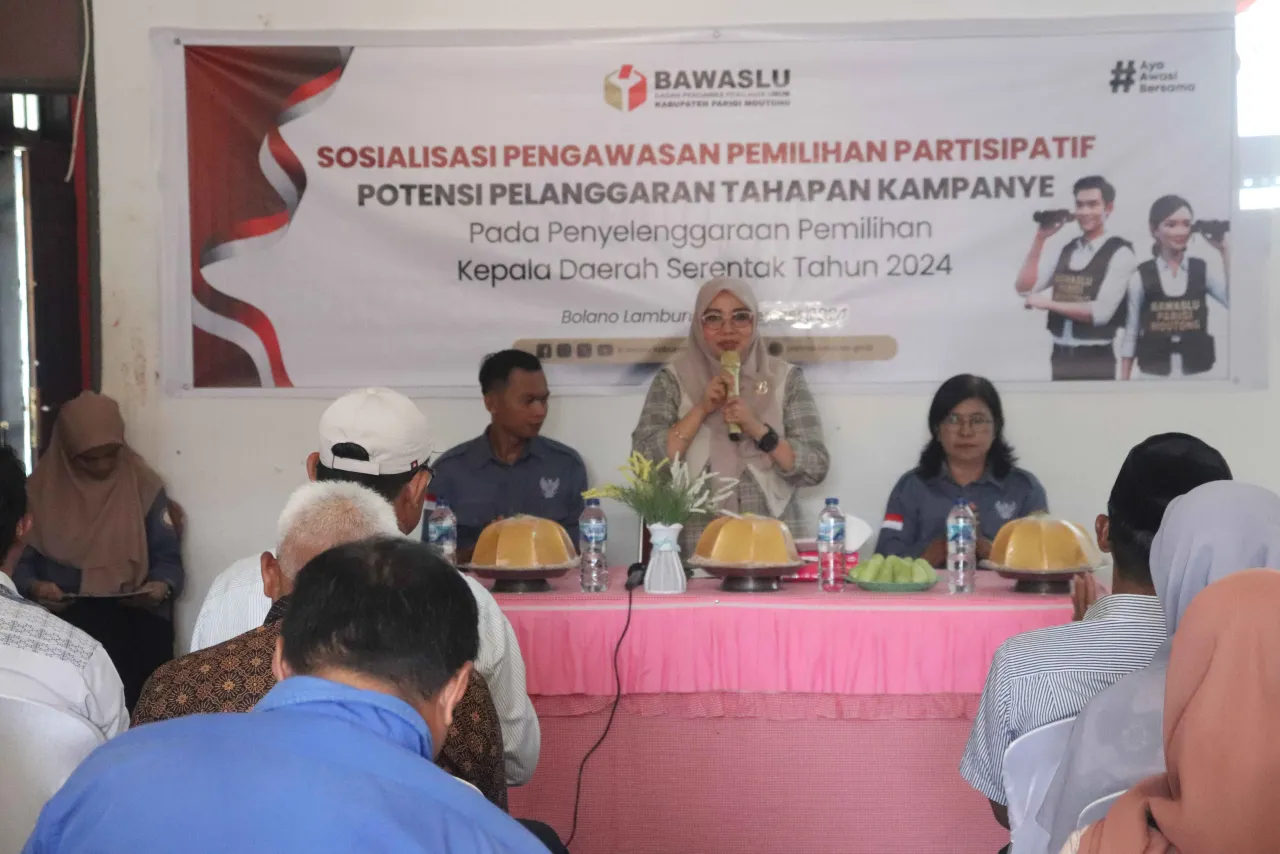 Bawaslu Kabupaten Parigimoutong Gelar Sosialisasi Tingkatkan Partisipatif Pengawasan Pemilukada 2024
