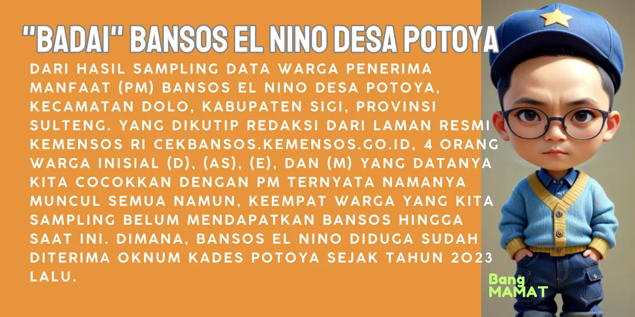 "BADAI" Bansos EL NINO Desa Potoya "Nino Nino Rasanya"