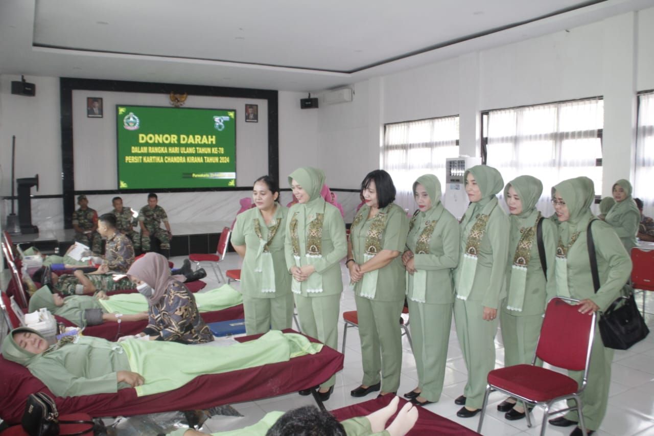 Baksos : Peringati HUT Persit Kartika Candra Kirana ke 78, gandeng PMI gelar donor darah untuk membantu masyarakat