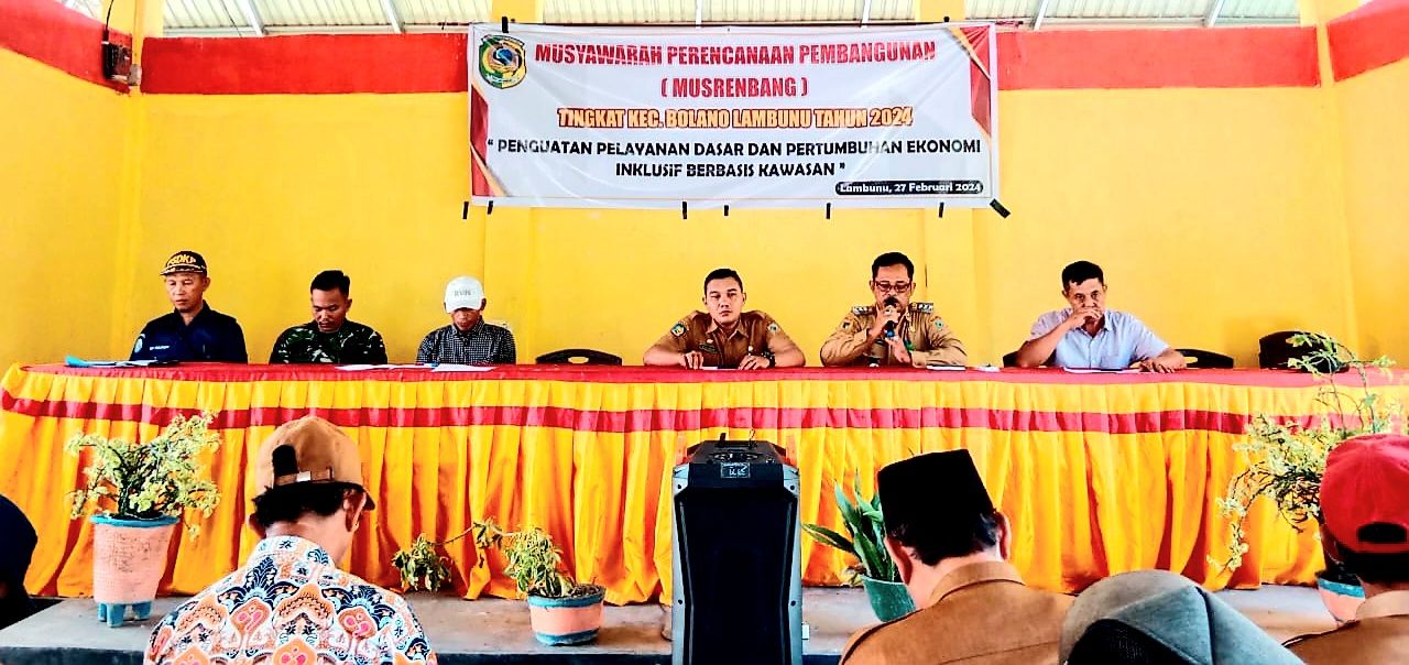 Musrenbang : Kecamatan Bolano Lambunu gelar musrenbang tingkat kecamatan tahun 2024 di aula kantor kecamatan