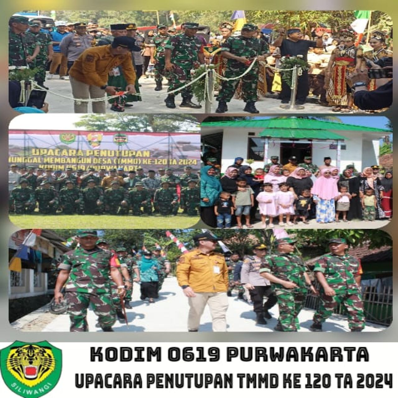 Dokumentasi rangkaian kegiatan penutupan TMMD ke-120 Kodim 0619/PWK di Desa Gurudug oleh Irdam III/SLW Brigjen TNI Agus Gunawan (foto : pendim0619pwk/v-to_beritaformat.com)
