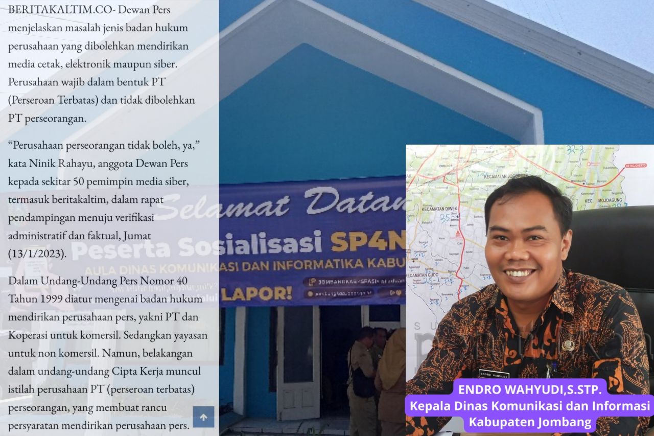 Caption pemberitaan yang dijadikan acuan untuk penolakan kerjasama oleh Diskominfo Jombang (foto : redaksi_beritaformat.com)