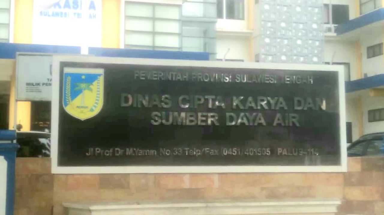 Tampak depan kantor Dinas Cipta Karya dan Sumber Daya Air Prov. Sulteng (foto : ono_beritaformat.com)