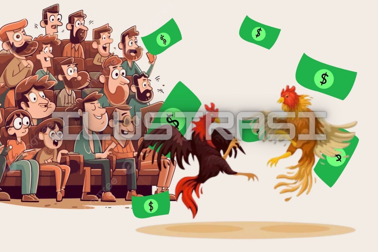 Ilustrasi judi sabung ayam (foto : redaksi_beritaformat.com)