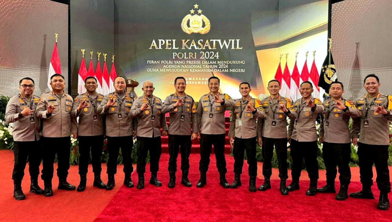 Sesi foto bersama usai acara Apel Kasatwil Se-Indonesia (foto : humaspoldakaltim/salahudin_beritaformat.com)