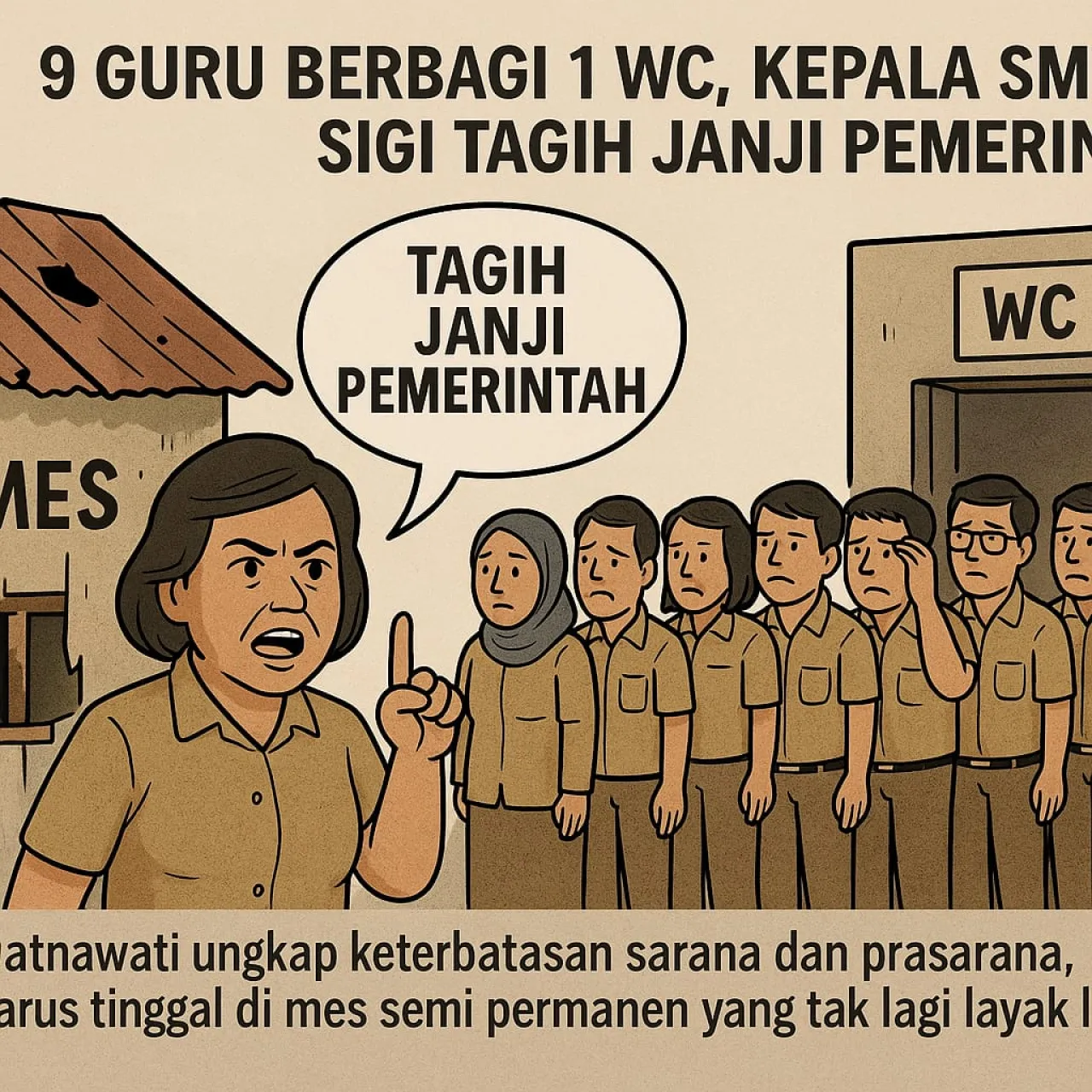 9 Guru Berbagi 1 WC, Kepala SMAN 5 Sigi Tagih Janji Pemerintah