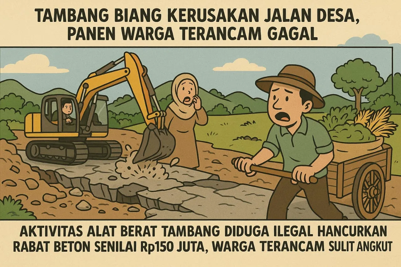 Tambang Biang Kerusakan Jalan Desa, Panen Warga Terancam Gagal