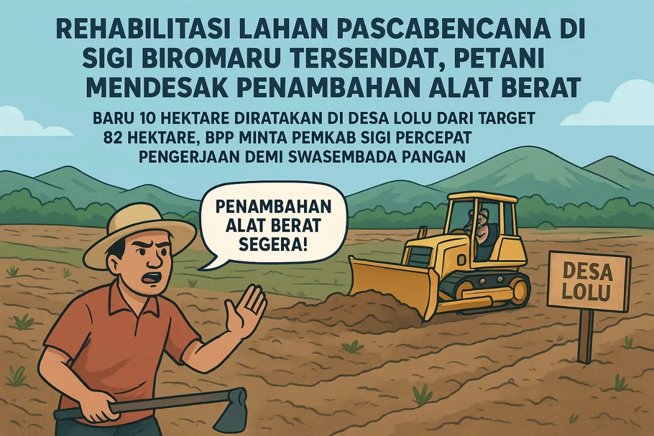 Rehabilitasi Lahan Pascabencana di Sigi Biromaru Tersendat, Petani Mendesak Penambahan Alat Berat
