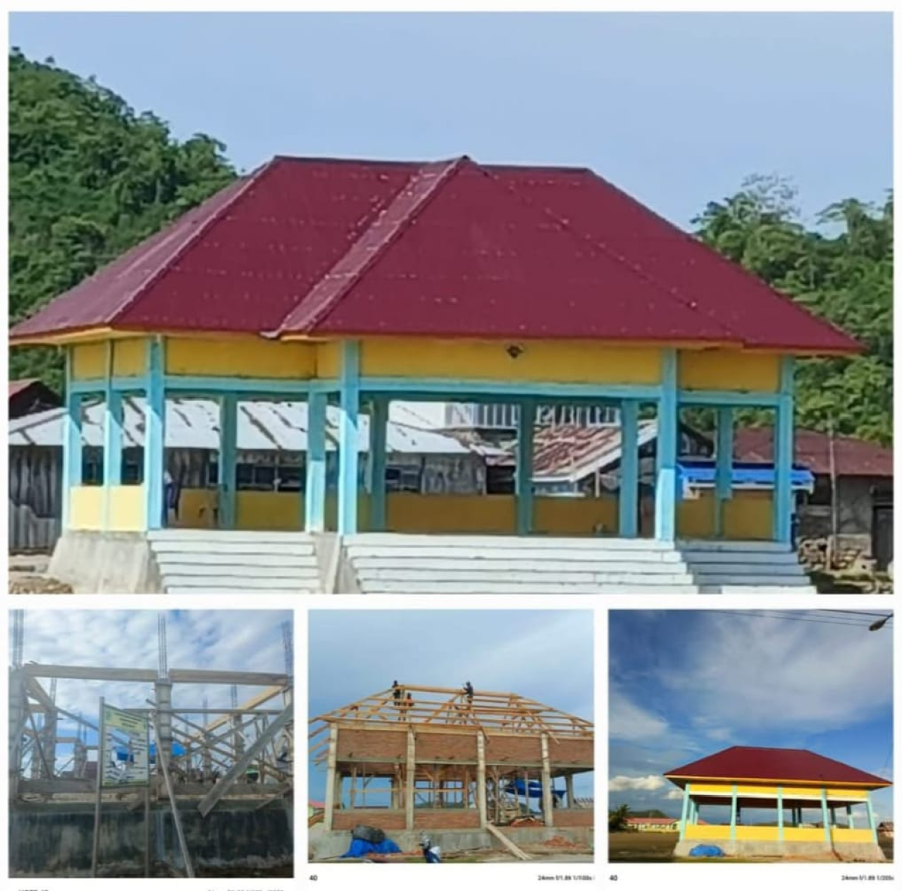 Tribun lapangan bola Desa Bajo yang siap digunakan oleh warga untuk kegiatan sosial dan olahraga (foto : asri_beritaformat.com)