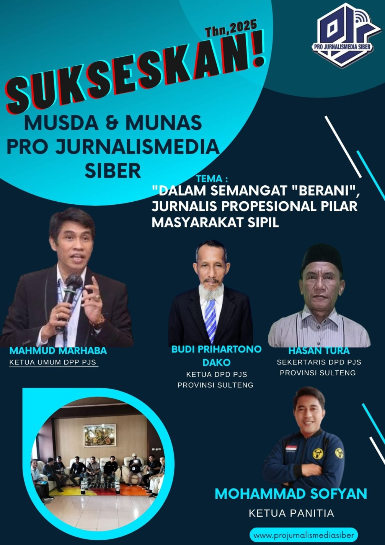 Pamflet agenda Munas dan Musda PJS Palu (foto : anjas/redaksi_beritaformat.com)