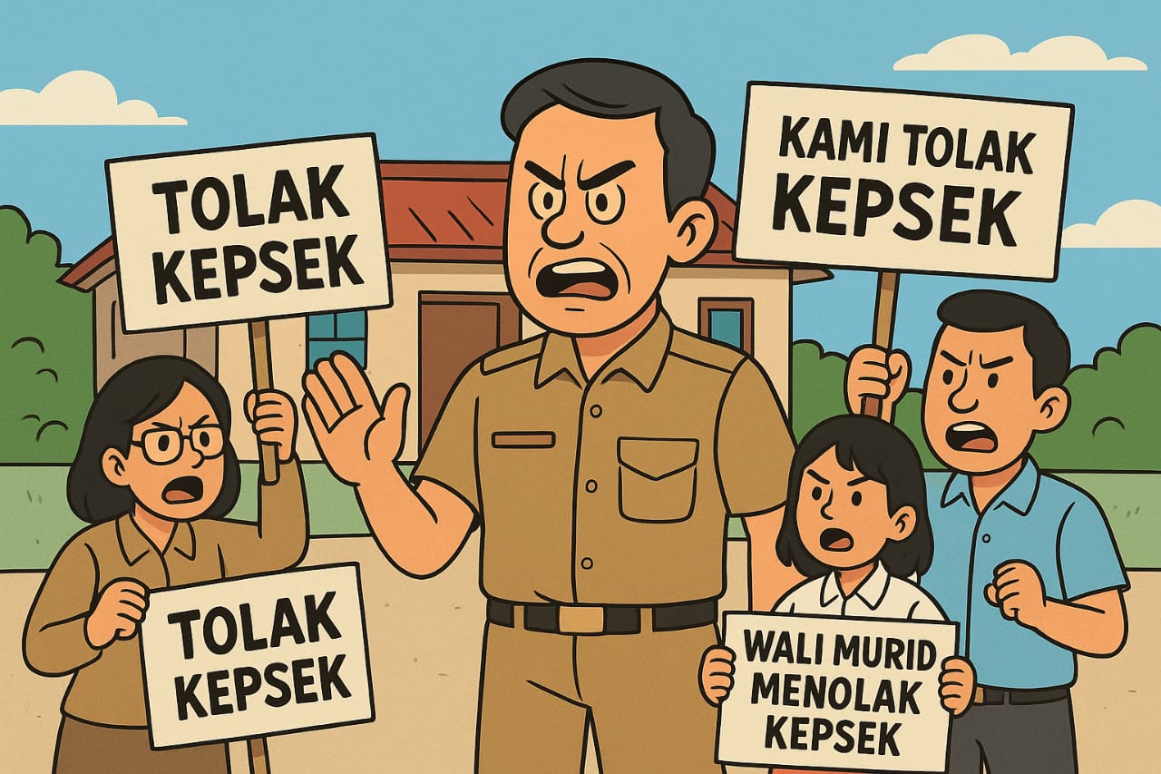 Gambar ilustrasi penolakan Kepala Sekolah SMPN 4 Dampelas_redaksi beritaformat