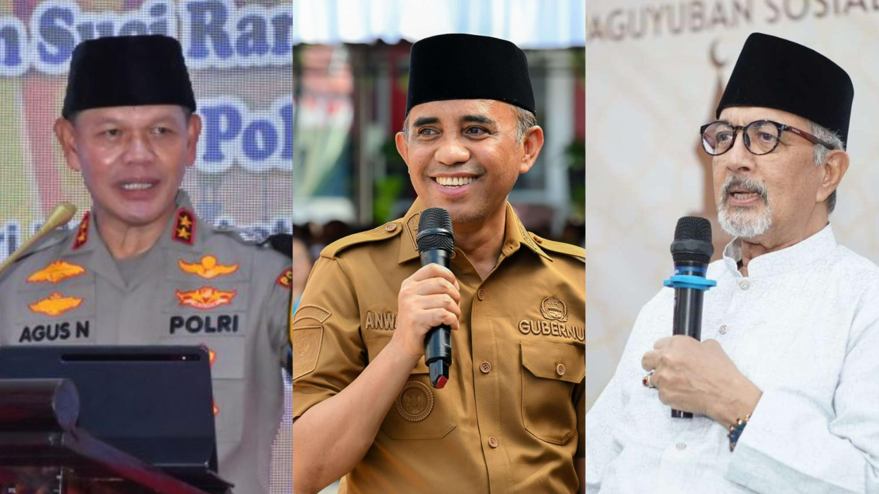 Kapolda Sulawesi Tengah Irjen Pol Dr. Agus Nugroho, Gubernur Sulteng Dr. Anwar Hafid, dan Ketua Forum Komunikasi Umat Beragama (FKUB) Prof. Zainal Abidin (foto : asri_beritaformat.com)