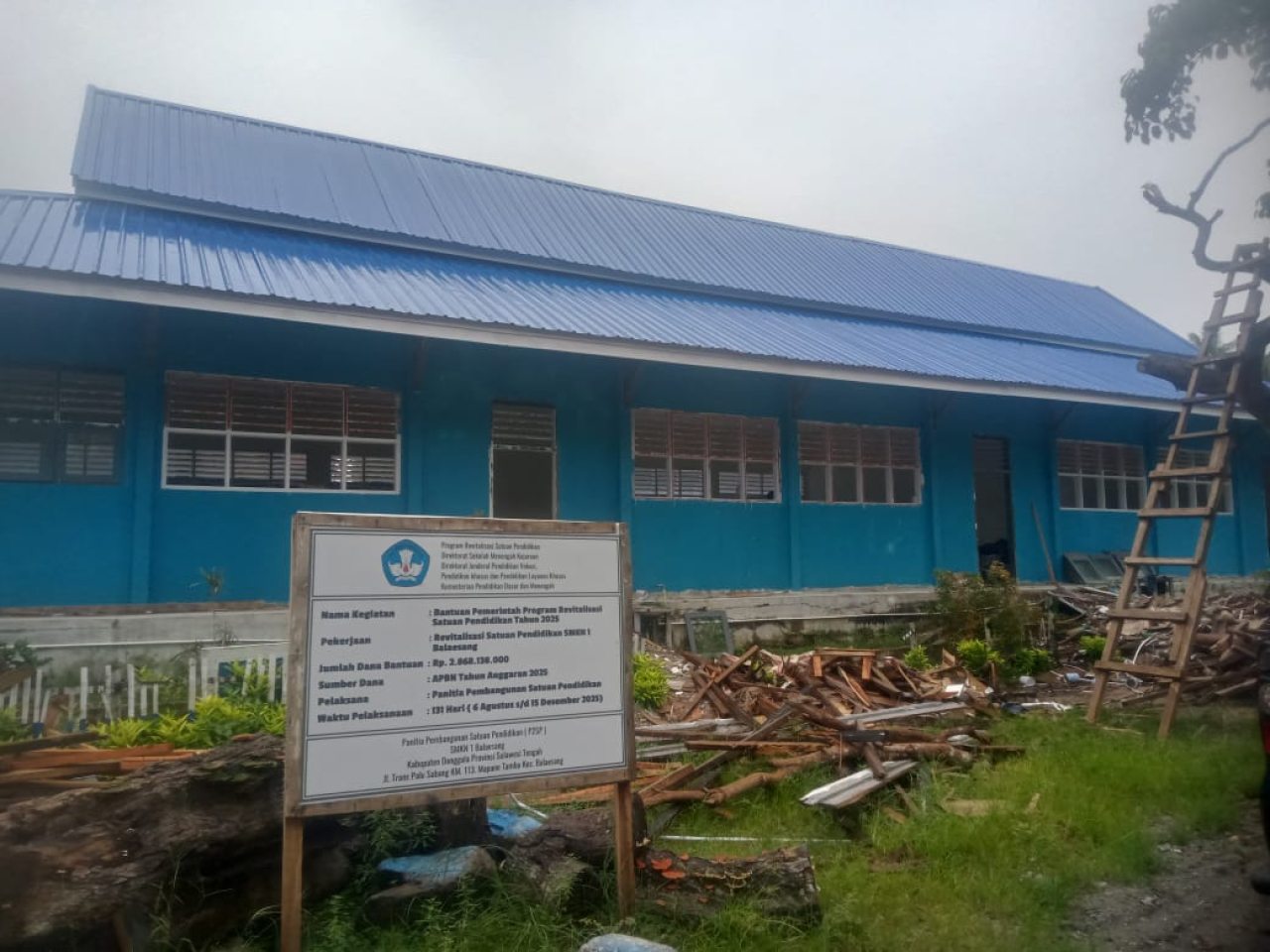 On progres revitalisasi SMKN 1 Balaesang (foto : agus_beritaformat.com)