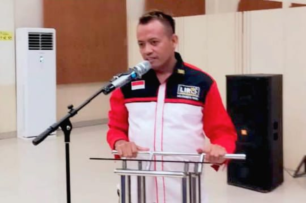 Muhammad Nuryanto, Bupati Lira Mojokerto terpilih masa bakti 2025-2030 saat memberikan sambutan (foto : hartono_beritaformat)