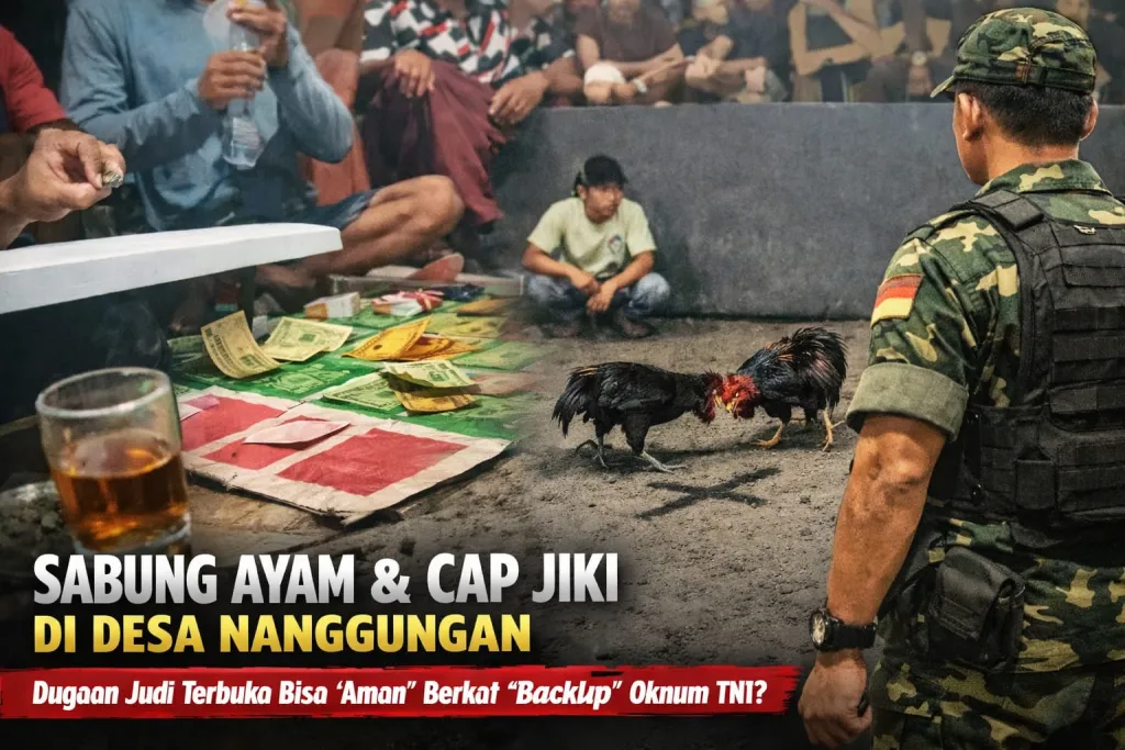 Arena Judi Terbuka di Desa Nanggungan, Sabung Ayam dan Cap Jiki Diduga Beroperasi dengan “Backup” Oknum