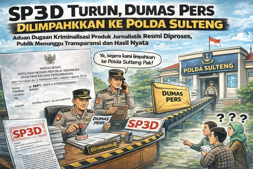 SP3D Turun, Dumas Pers Dilimpahkan ke Polda Sulteng