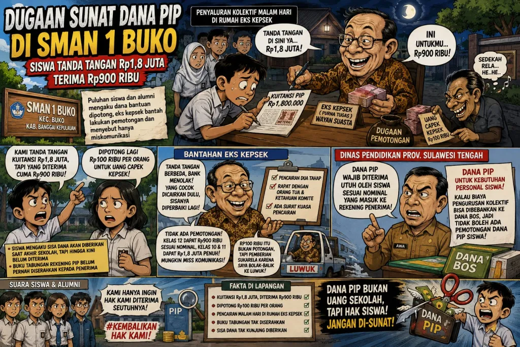 Dugaan Sunat Dana PIP di SMAN 1 Buko, Siswa Tanda Tangan Rp1,8 Juta Terima Rp900 Ribu