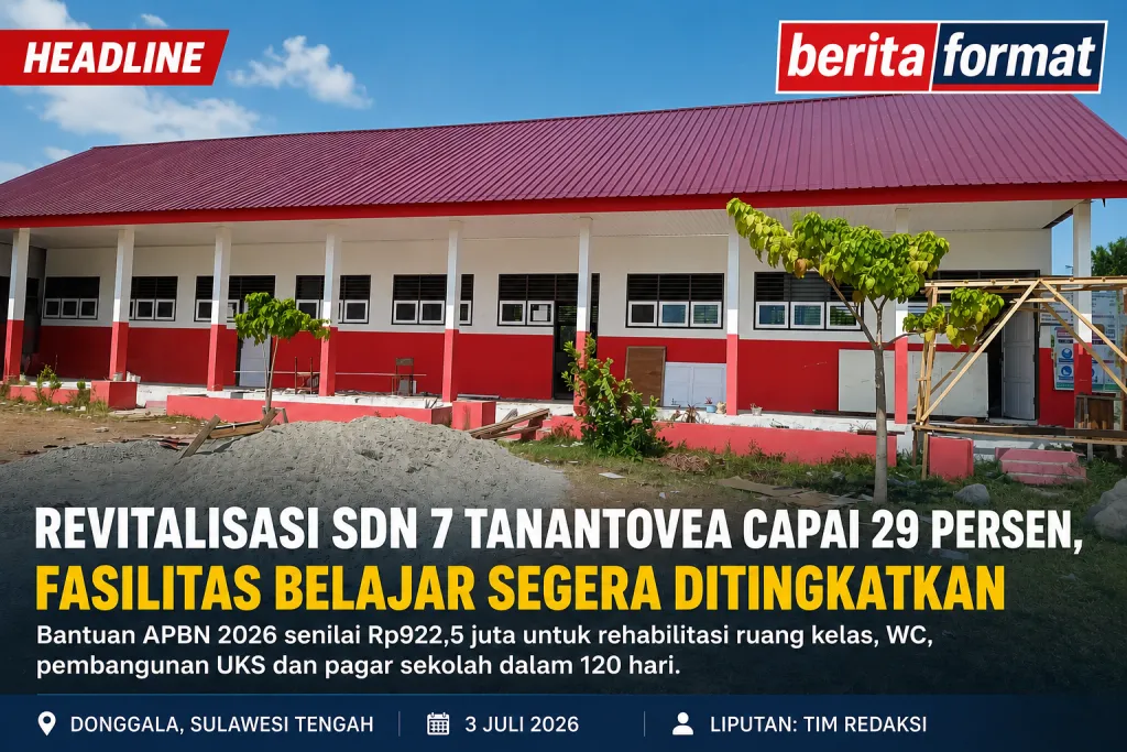 Revitalisasi SDN 7 Tanantovea Capai 29%, Fasilitas Belajar Segera Ditingkatkan