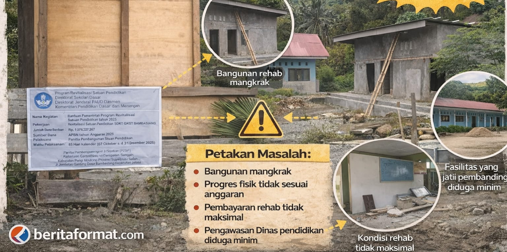 Analisis masalah hasil investigasi proyek pembangunan SD Bambasiang (foto : redaksi_beritaformat)