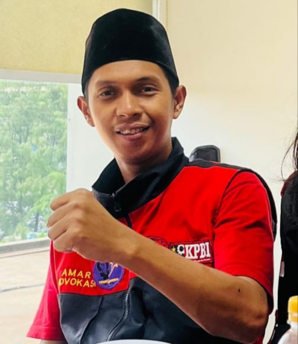 Korlap Aksi, Raden Amar (foto : teser_beritaformat)