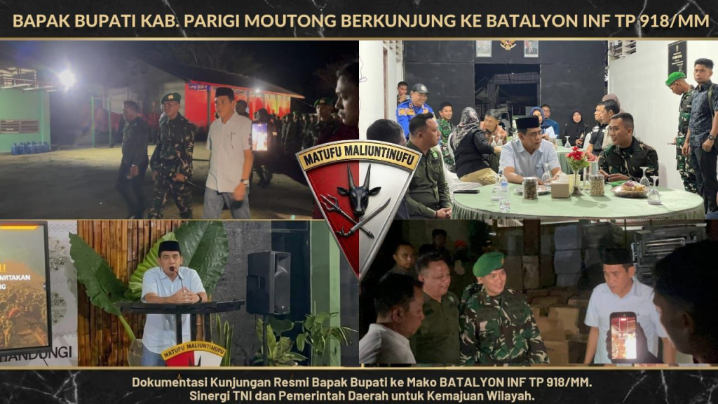 Agenda silaturahmi Bupati Parigimoutong ke Yonif TP 918/MM (foto : Asri_beritaformat)