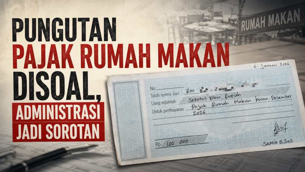 Bukti pembayaran pajak rumah makan tanpa ada cap instansi Bapenda Kabupaten Parigimoutong (foto : Parni / Asri_beritaformat)