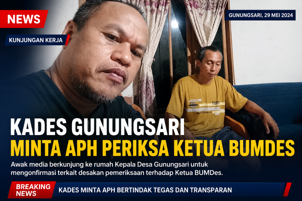 Tim Redaksi saat mengunjungi rumah kepala desa (foto : Asri_beritaformat)