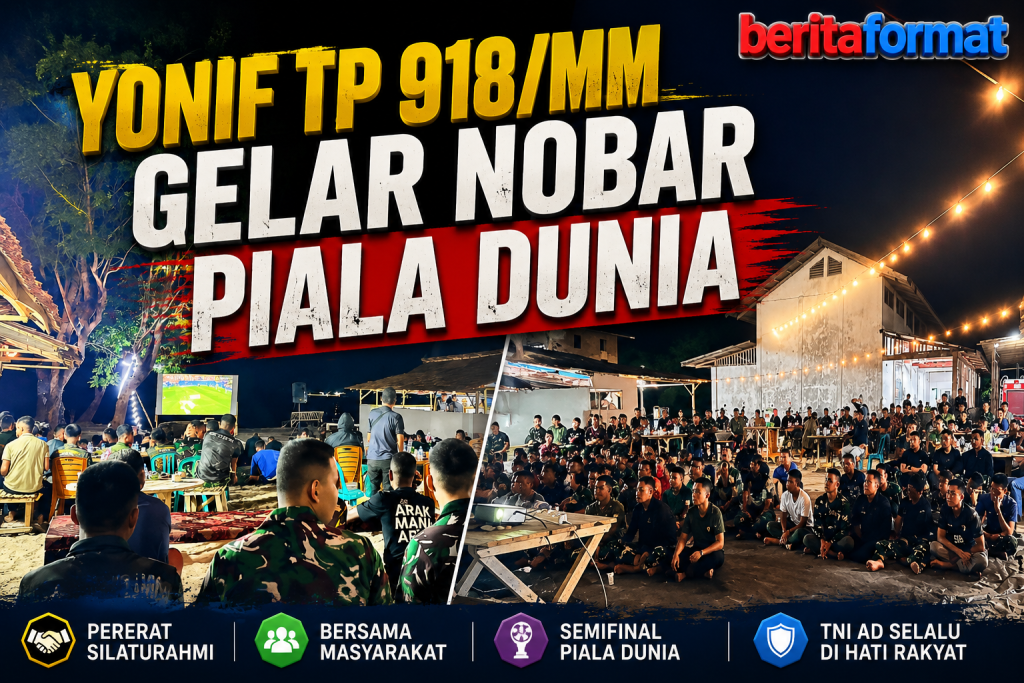Meriah | suasana nobar di markas Yonif TP918/MM Parigimoutong (foto : Asri_beritaformat)