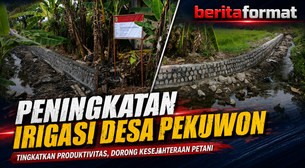 Progres pembangunan irigasi permukaan Desa Pekuwon (foto : harno_beritaformat)