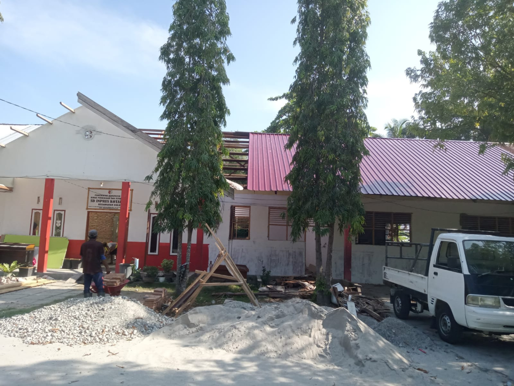 Progres pembangunan revitalisasi SD Inpres Kotapulu (foto : agus_beritaformat)